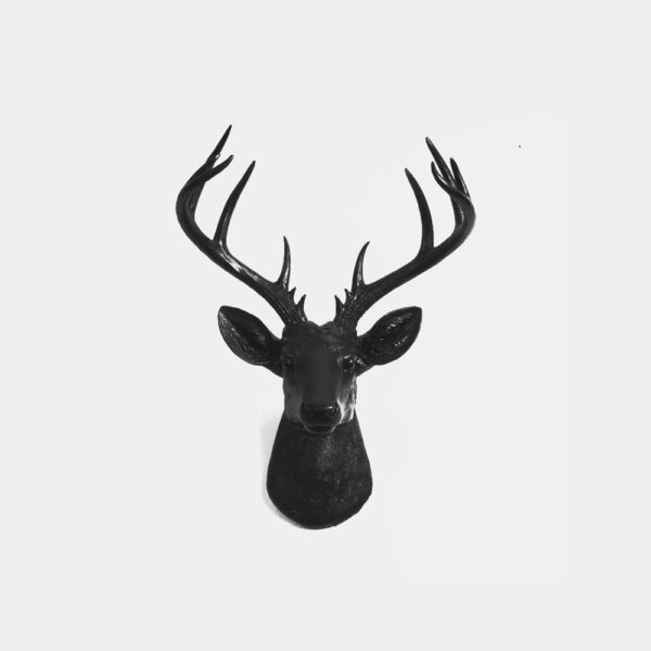 Black Resin Deer Head